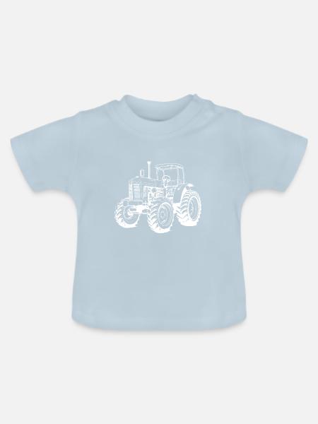 Traktor Symbol - Baby Bio-T-Shirt mit Rundhals - Hellblau