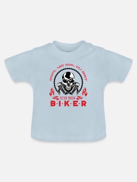 Motorradfahrer Spruch - Baby Bio-T-Shirt mit Rundhals - Hellblau