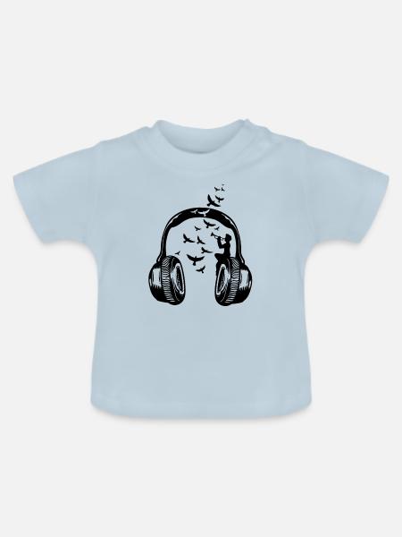 Trompetenspieler Trompete Musik - Baby Bio-T-Shirt mit Rundhals - Hellblau