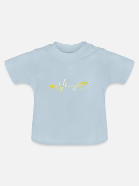 Angelhaken Puls - Baby Bio-T-Shirt mit Rundhals - Hellblau