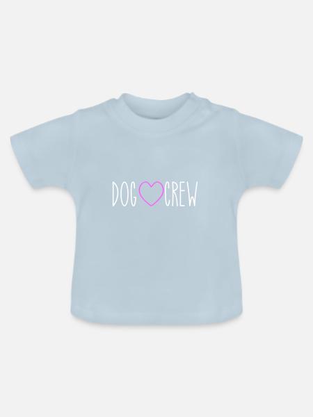 Dog Crew Herz - Baby Bio-T-Shirt mit Rundhals - Hellblau