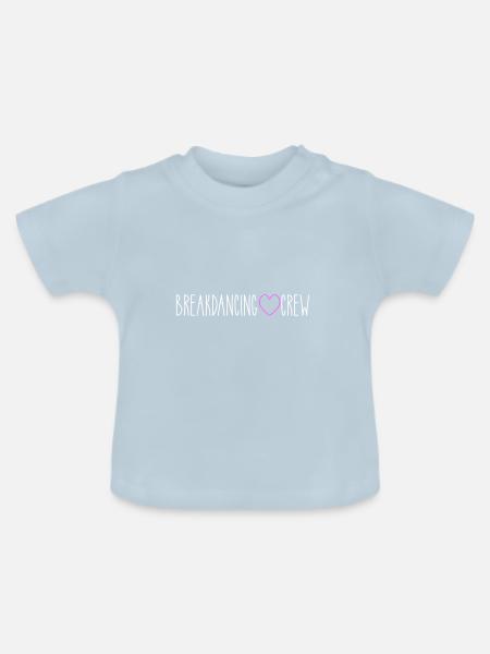 Breakdancing Crew Herz - Baby Bio-T-Shirt mit Rundhals - Hellblau