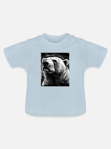 Eisbär Porträt Polar bär - Baby Bio-T-Shirt mit Rundhals - Hellblau