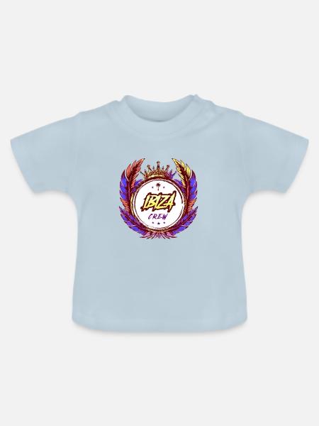Ibiza Crew Bunt - Baby Bio-T-Shirt mit Rundhals - Hellblau