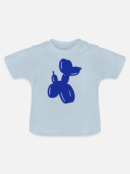 Luftballon-Hund - Baby Bio-T-Shirt mit Rundhals - Hellblau