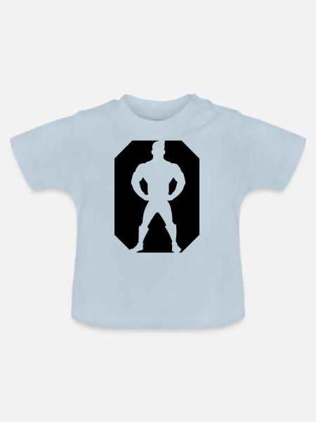 Super Hero Design - Baby Bio-T-Shirt mit Rundhals - Hellblau