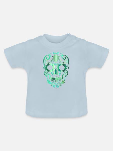 Skull - Baby Bio-T-Shirt mit Rundhals - Hellblau