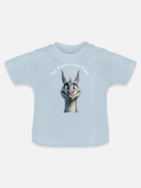 Der Drache ohne Feuer - Baby Bio-T-Shirt mit Rundhals - Hellblau