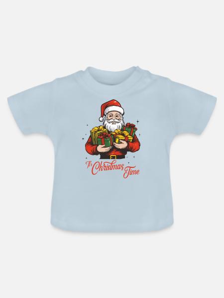 Weihnachtsmann - Baby Bio-T-Shirt mit Rundhals - Hellblau