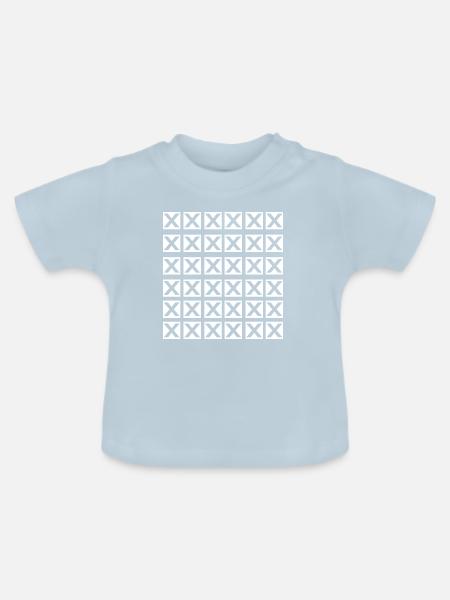 Cooles X-Grid-Design - Baby Bio-T-Shirt mit Rundhals - Hellblau