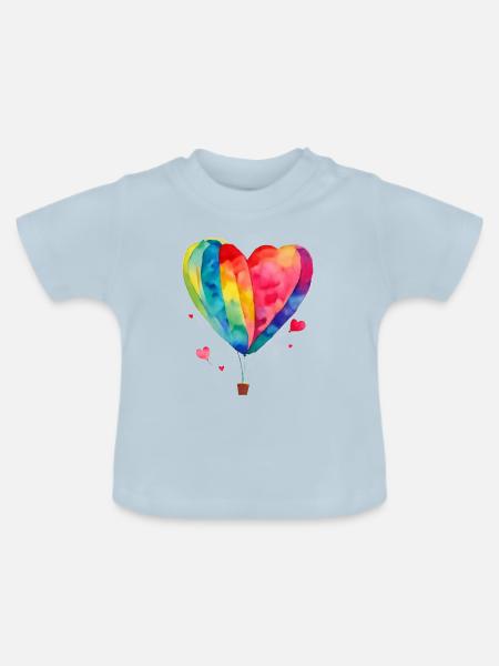 fly away - Baby Bio-T-Shirt mit Rundhals - Hellblau