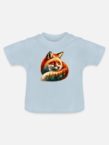 Fuchs - Baby Bio-T-Shirt mit Rundhals - Hellblau