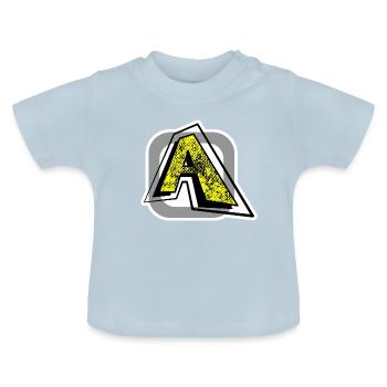 Buchstabe A - Baby Bio-T-Shirt mit Rundhals - Hellblau - Vorne