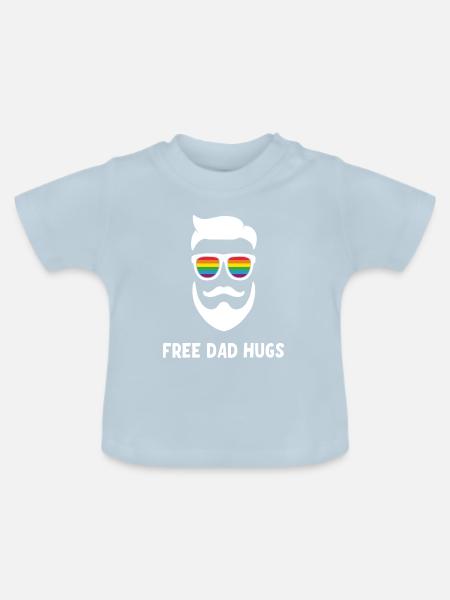 LGBT Stolze Vater - Baby Bio-T-Shirt mit Rundhals - Hellblau