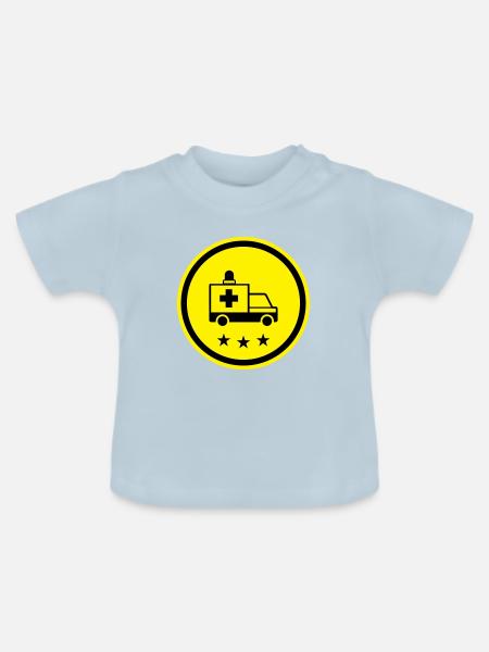 Krankenwagen Ambulance - Baby Bio-T-Shirt mit Rundhals - Hellblau