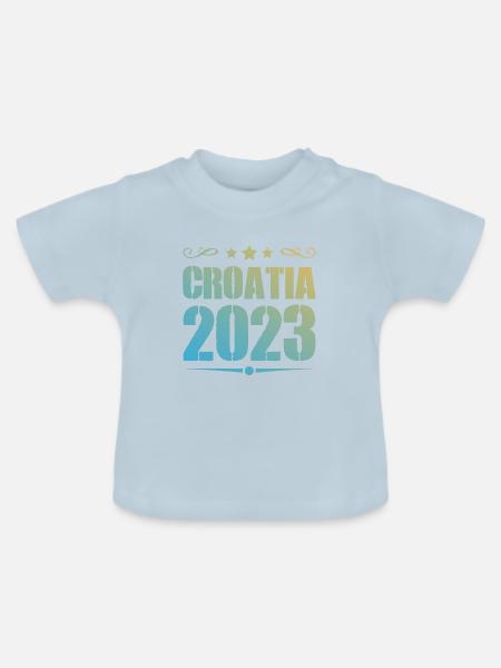 Croatia 2023 - Baby Bio-T-Shirt mit Rundhals - Hellblau