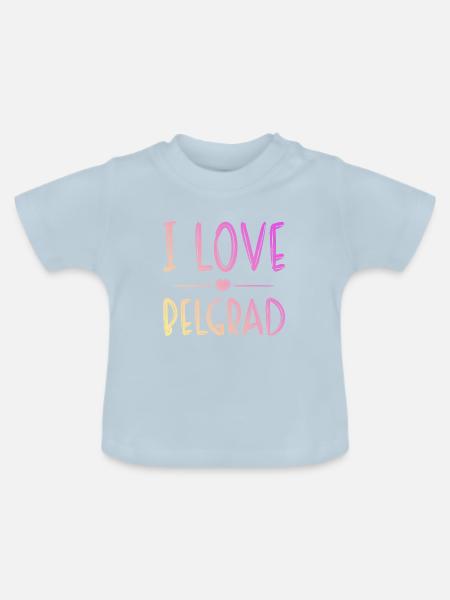I Love Belgrad - Baby Bio-T-Shirt mit Rundhals - Hellblau