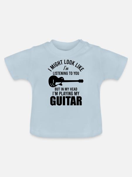 Gitarrist - Baby Bio-T-Shirt mit Rundhals - Hellblau