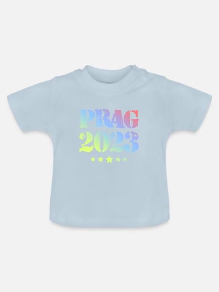 Prag 2023 - Baby Bio-T-Shirt mit Rundhals - Hellblau