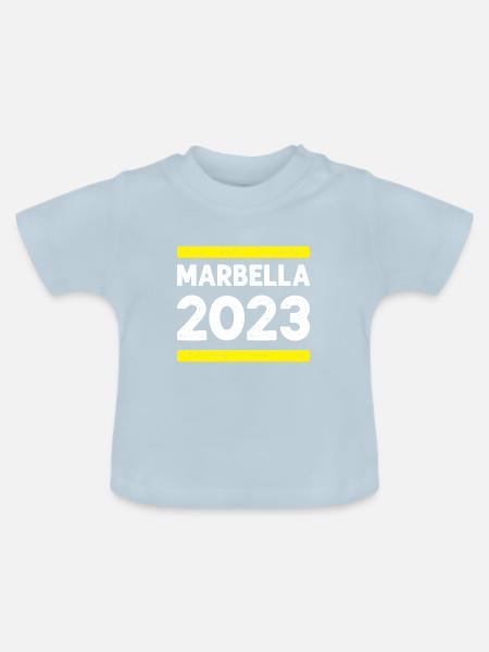 Marbella 2023 - Baby Bio-T-Shirt mit Rundhals - Hellblau