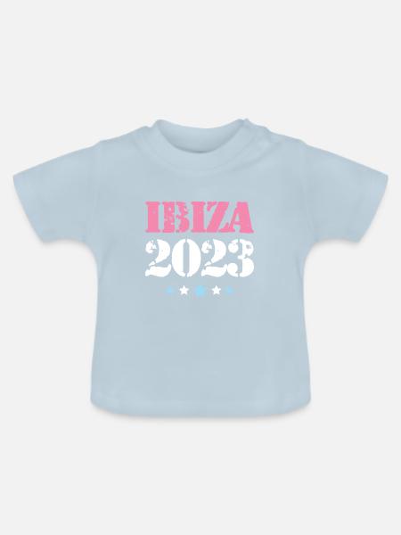 Ibiza 2023 - Baby Bio-T-Shirt mit Rundhals - Hellblau