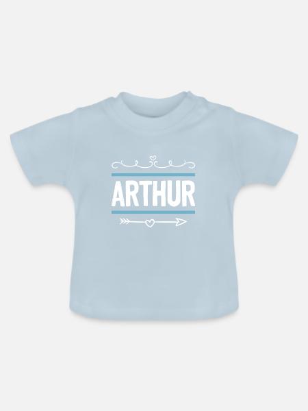 Arthur - Baby Bio-T-Shirt mit Rundhals - Hellblau