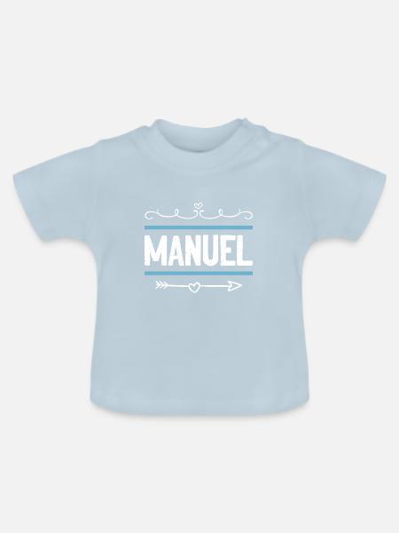 Manuel - Baby Bio-T-Shirt mit Rundhals - Hellblau