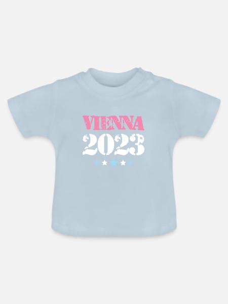 Vienna 2023 Wien - Baby Bio-T-Shirt mit Rundhals - Hellblau