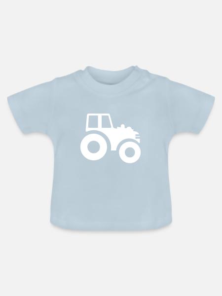 Traktor Symbol - Baby Bio-T-Shirt mit Rundhals - Hellblau