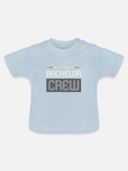Bachelor Crew - Baby Bio-T-Shirt mit Rundhals - Hellblau