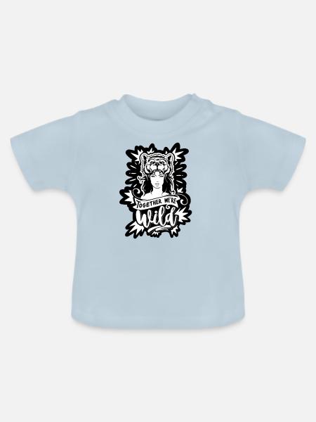 Echte Frauen sind Mutig - Baby Bio-T-Shirt mit Rundhals - Hellblau