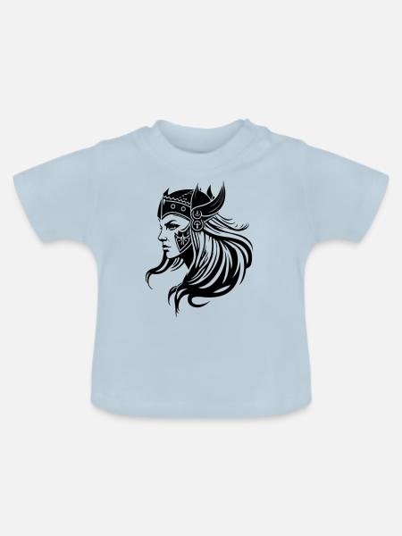 Wikinger Frau Kriegerin Viking - Baby Bio-T-Shirt mit Rundhals - Hellblau