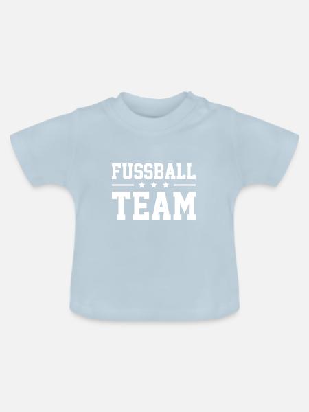 Fussball Team - Baby Bio-T-Shirt mit Rundhals - Hellblau