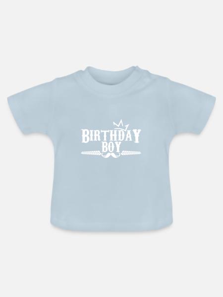 Birthday Boy - Baby Bio-T-Shirt mit Rundhals - Hellblau