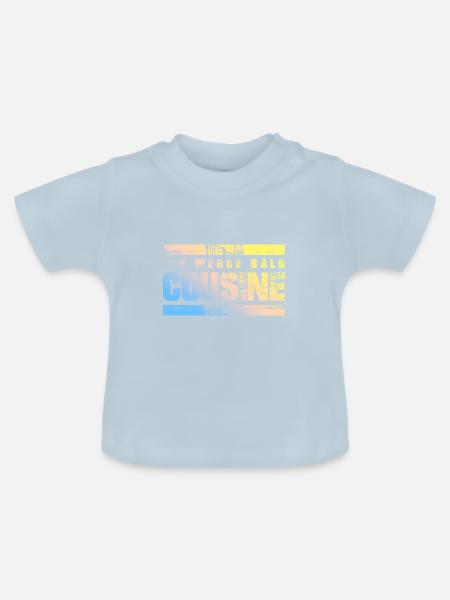 Ich werde Bald Cousine - Baby Bio-T-Shirt mit Rundhals - Hellblau