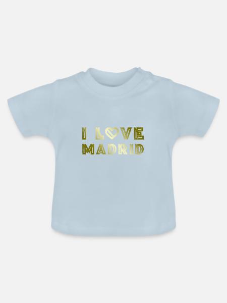 I Love Madrid - Baby Bio-T-Shirt mit Rundhals - Hellblau
