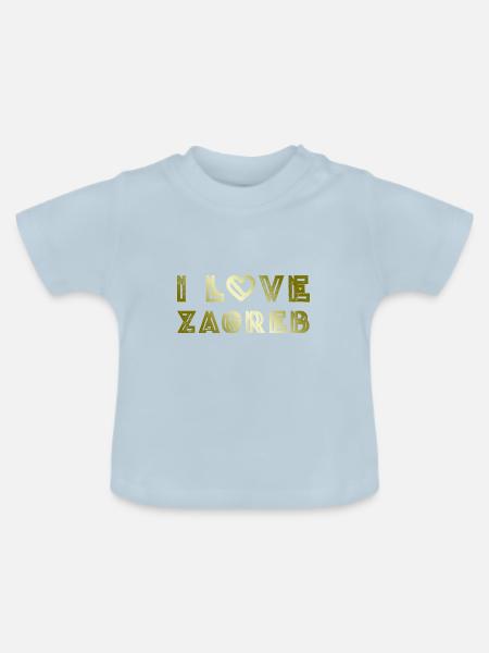 I Love Zagreb - Baby Bio-T-Shirt mit Rundhals - Hellblau