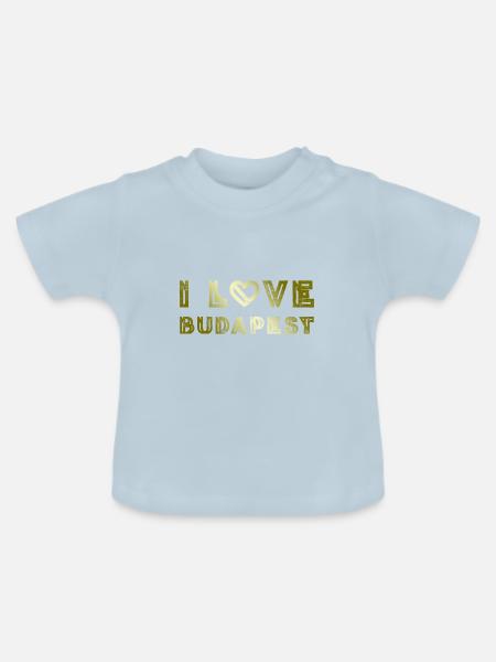 I Love Budapest - Baby Bio-T-Shirt mit Rundhals - Hellblau