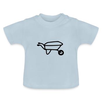 Schubkarre - line - Baby Bio-T-Shirt mit Rundhals - Hellblau - Vorne