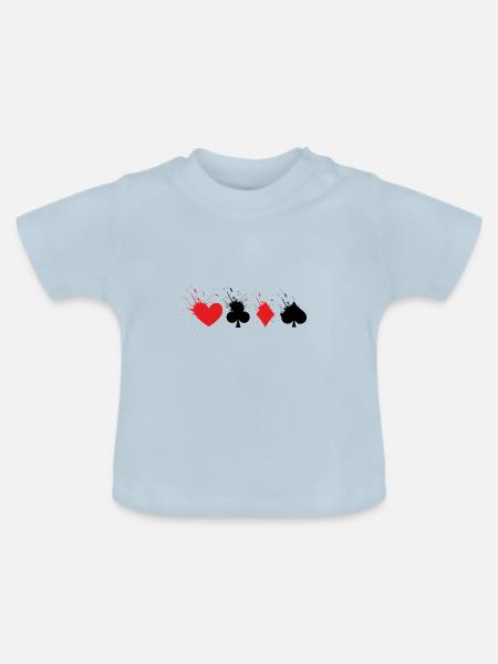 Poker - Baby Bio-T-Shirt mit Rundhals - Hellblau