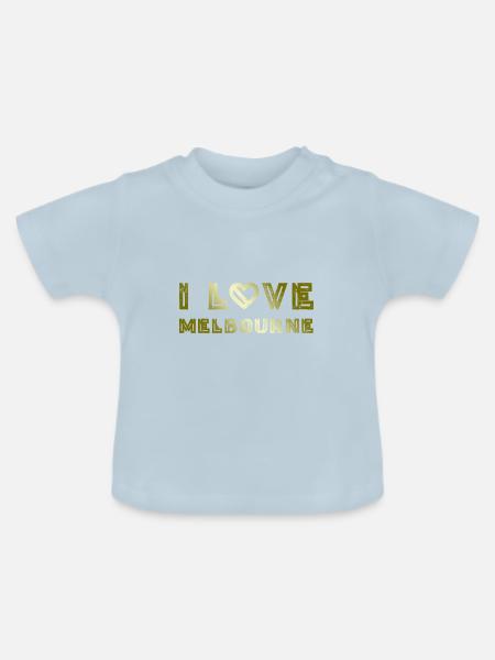 I Love Melbourne - Baby Bio-T-Shirt mit Rundhals - Hellblau