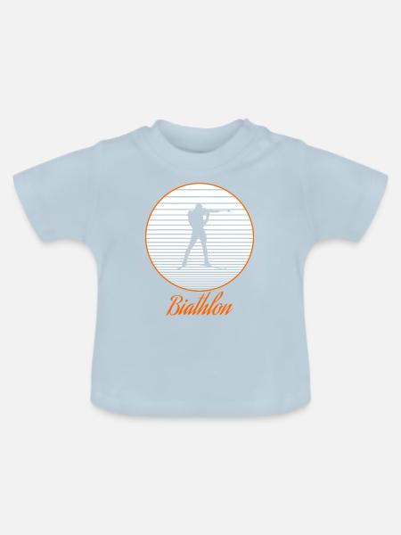 Biathlon - Baby Bio-T-Shirt mit Rundhals - Hellblau