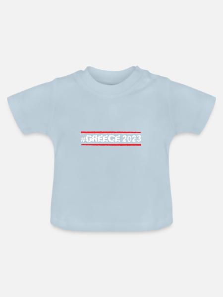 Greece 2023 - Baby Bio-T-Shirt mit Rundhals - Hellblau