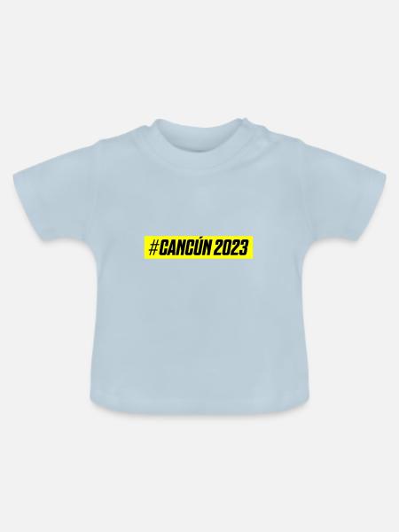 Cancun 2023 - Baby Bio-T-Shirt mit Rundhals - Hellblau
