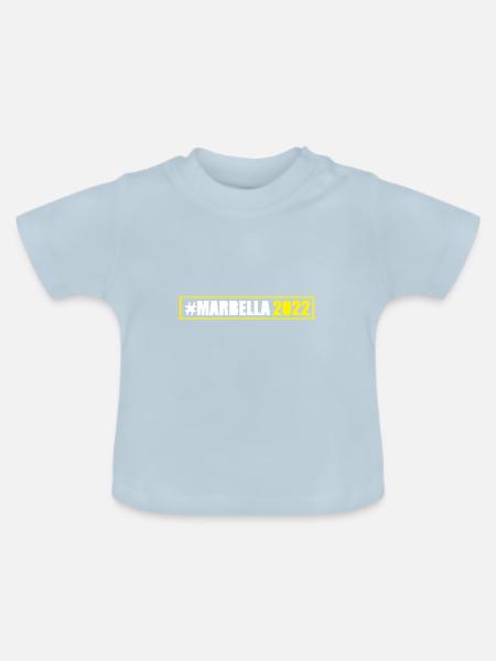 Marbella 2022 - Baby Bio-T-Shirt mit Rundhals - Hellblau