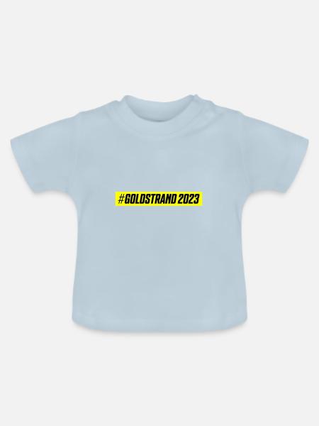 Goldstrand 2023 - Baby Bio-T-Shirt mit Rundhals - Hellblau