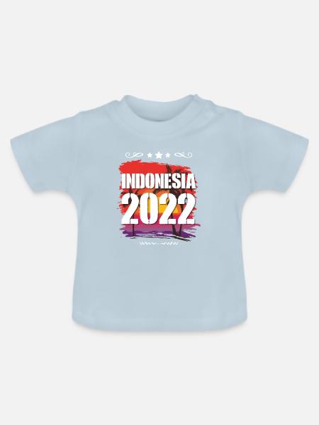 Indonesia 2022 - Baby Bio-T-Shirt mit Rundhals - Hellblau
