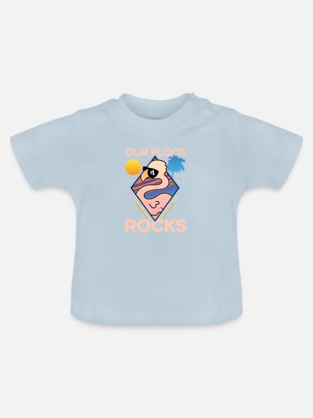 Unser Flock Rocks - Baby Bio-T-Shirt mit Rundhals - Hellblau