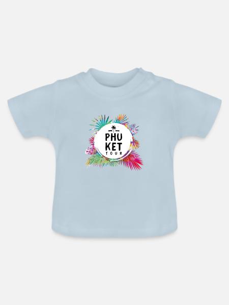 Phuket Tour Bunt - Baby Bio-T-Shirt mit Rundhals - Hellblau