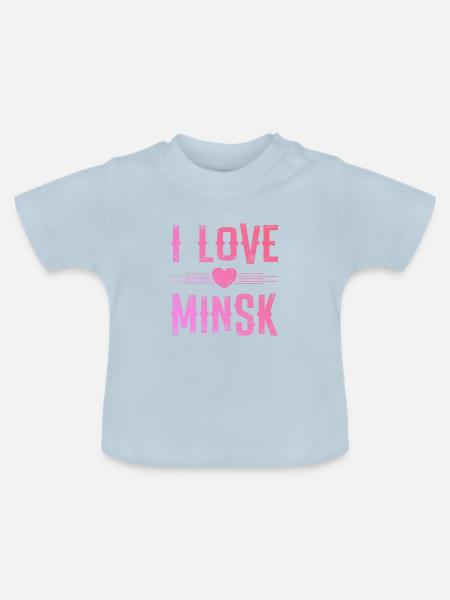I Love Minsk - Baby Bio-T-Shirt mit Rundhals - Hellblau